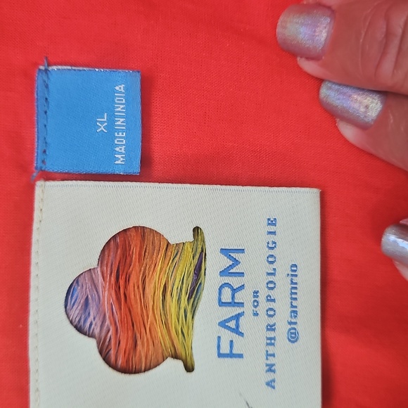 FARM RIO X ANTHROPOLGIE Multi Tiered , Eyelet CORAL ORANGE MAXI XL - Picture 3 of 15